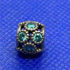 Pandora Sterling Silver 925 Studded Lights Teal CZ Charm 791296MCZ